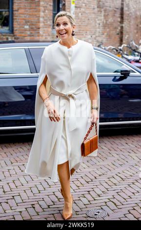 La reine Maxima des pays-Bas arrive au Poppodium de Spot à Middelburg, le 21 février 2024, pour assister à la session d'inspiration plus Art et culture à l'école et l'environnement. Il est discuté de la façon dont ils peuvent offrir aux étudiants des chances égales d'intégrer l'art et la culture dans l'éducation photo : Albert Nieboer/Netherlands OUT/point de vue OUT Banque D'Images