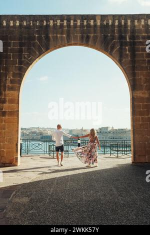 Un couple à Valette Banque D'Images