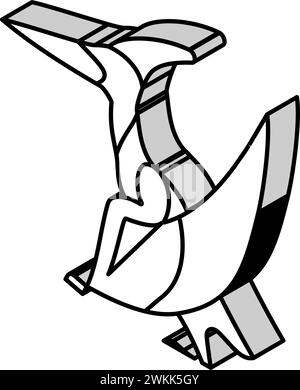 illustration vectorielle d'icône isométrique d'animal de dinosaure pteranodon Illustration de Vecteur