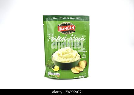 Idahoan Perfect mash Butter and Herb aromatisé – pays de Galles, Royaume-Uni – 19 février 2024 Banque D'Images