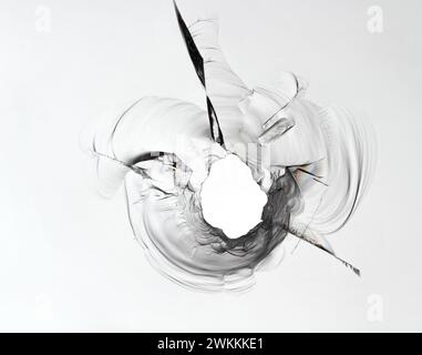 Belle texture de haute qualité de verre cassé avec trou et fissures. Banque D'Images