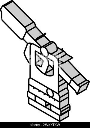 illustration vectorielle d'icône isométrique de l'outil de niveau transport civil Illustration de Vecteur