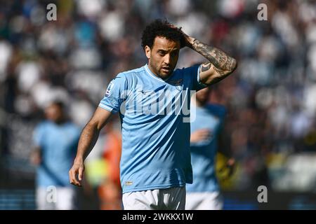 Felipe Anderson du SS Lazio Gestures lors du match de Serie A entre le SS Lazio et le Bologna FC au Stadio Olimpico Rome, Italie, le 18 février 2024. NIC Banque D'Images