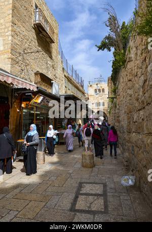 Rue Al-Wad dans le quartier musulman de Jérusalem Banque D'Images