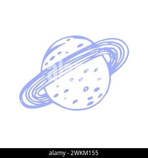 Illustration de la planète Doodle Saturn dessinée à la main Illustration de Vecteur