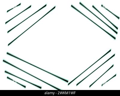 Lignes vertes et noires à travers le fond d'écran blanc. Illustration de haute qualité Banque D'Images
