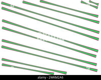Lignes vertes et oranges à travers le fond d'écran blanc. Illustration de haute qualité Banque D'Images