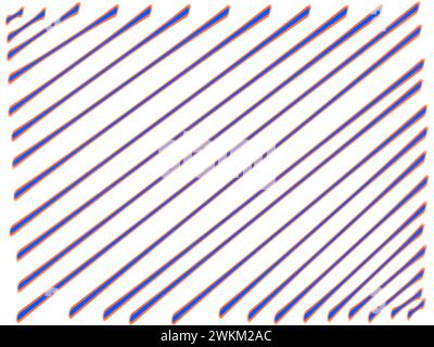 Lignes orange et violettes à travers le fond d'écran blanc. Illustration de haute qualité Banque D'Images