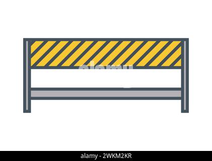 Icône de barrière de circulation rayée Illustration de Vecteur