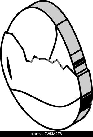 illustration vectorielle d'icône isométrique d'aliment de ferme de poulet d'oeuf bouilli Illustration de Vecteur