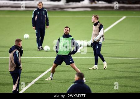 Bodø - Jordan Henderson lors de l'entraînement de l'Ajax en préparation du match de Conference League contre Bodø/Glimt au stade Aspmyra le 21 février 2024 à Bodø, en Norvège. ANP VINCENT JANNINK Banque D'Images