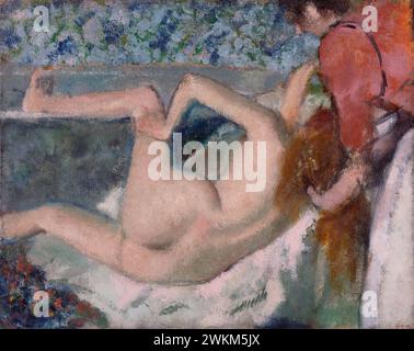 Après le bain ; Edgar Degas (français, 1834 - 1917) ; vers 1895 ; huile sur toile; 65,7 × 82,2 cm (25 7/8 × 32 3/8 po) ; 2001,20 Banque D'Images