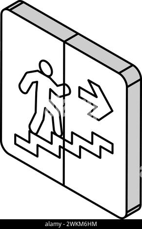 illustration vectorielle d'icône isométrique d'urgence d'alarme incendie Illustration de Vecteur
