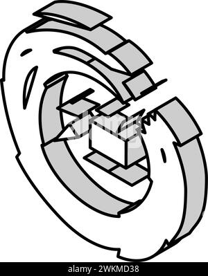 illustration vectorielle d'icône isométrique de cercle zen enso Illustration de Vecteur