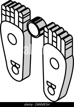 bouddha footprints bouddhisme illustration vectorielle d'icône isométrique Illustration de Vecteur