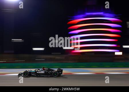 Sakhir, Bahreïn. 21 février 2024. 63 George Russell (GBR, Mercedes-AMG Petronas F1 Team) essais de pré-saison F1 à Bahreïn sur le circuit international de Bahreïn le 21 février 2024 à Sakhir, Bahreïn. (Photo de HOCH Zwei) crédit : dpa/Alamy Live News Banque D'Images