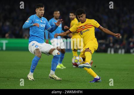 Napoli, Italie. 21 février 2024. Une action pendant le match de football DE l'UEFA CHAMPIONS LEAGUE entre NAPOLI et BARCELLONA au stade Diego Armando Maradona de Naples, Italie - mercredi 21 février 2024. ( Alessandro Garofalo/LaPresse ) crédit : LaPresse/Alamy Live News Banque D'Images