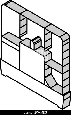 illustration vectorielle d'icône isométrique pour animal familier de cage de hamster Illustration de Vecteur