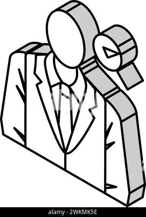 illustration vectorielle d'icône isométrique d'emploi d'étiquette de code vestimentaire Illustration de Vecteur