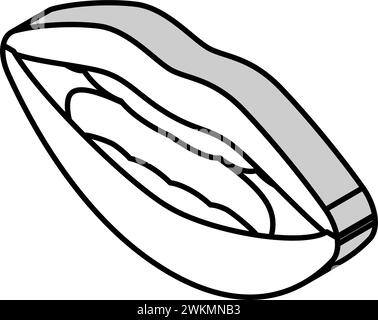 illustration vectorielle d'icône isométrique animée de la bouche de lettre r. Illustration de Vecteur