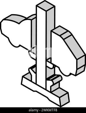 illustration vectorielle d'icône isométrique mécanique d'ascenseur de voiture Illustration de Vecteur