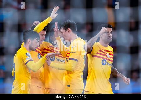 Naples, Italie. 21 février 2024. Lors de la manche 16 de l'UEFA Champions League entre SSC Napoli et FC Barcelone au Stadio Diego Armando Maradona le 14 février 2024 à Rome, Italie. Crédit : Giuseppe Maffia/Alamy Live News Banque D'Images