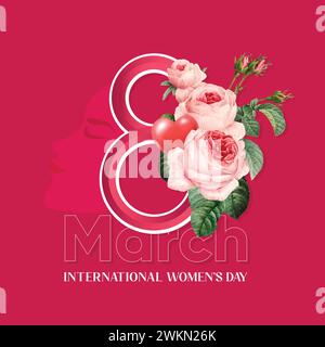 Design de l'affiche de la Journée internationale de la femme Illustration de Vecteur