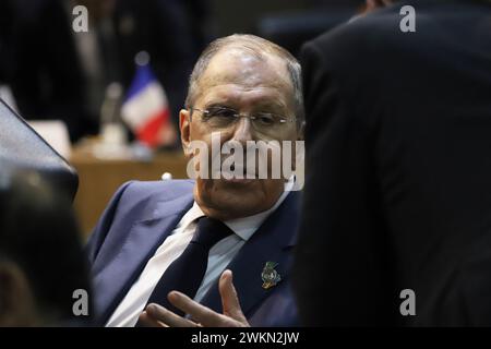 Rio de Janeiro, Brésil. 21 février 2024. Ministre des Affaires étrangères de la Russie, lors de la réunion des ministres des Affaires étrangères du G20, à Marina da Glória, dans la région centrale de Rio de Janeiro, ce mercredi 21 février 2024. Crédit : Brazil photo Press/Alamy Live News Banque D'Images