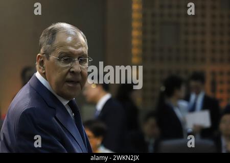 Rio de Janeiro, Brésil. 21 février 2024. Ministre des Affaires étrangères de la Russie, lors de la réunion des ministres des Affaires étrangères du G20, à Marina da Glória, dans la région centrale de Rio de Janeiro, ce mercredi 21 février 2024. Crédit : Brazil photo Press/Alamy Live News Banque D'Images