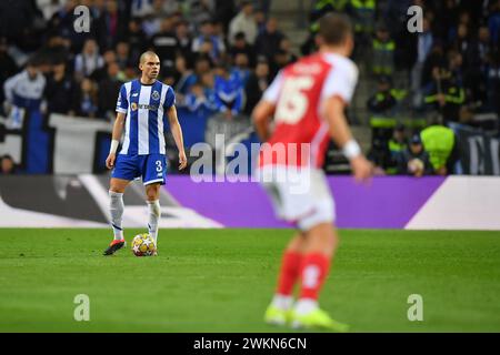 Porto, Portugal. 21 février 2024. Dragao Stadium, Ligue des Champions 2023/2024, FC Porto versus Arsenal ; Pepe du FC Porto, lors de la manche 16, première étape du match de Ligue des Champions 2023/2024 entre FC Porto et Arsenal au Dragao Stadium de Porto le 21 février. Photo : Daniel Castro/DiaEsportivo/Alamy Live News crédit : DiaEsportivo/Alamy Live News Banque D'Images