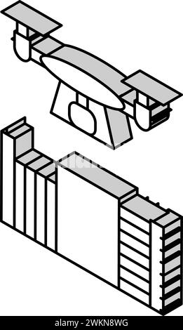 illustration de vecteur d'icône isométrique de cartographie de drone Illustration de Vecteur