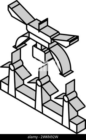 illustration vectorielle d'icône isométrique d'agriculture de précision Illustration de Vecteur