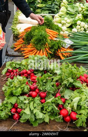 Produits frais au Harbourside Markets, Wellington, Nouvelle-Zélande Banque D'Images