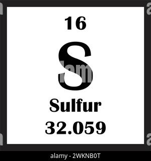 conception d'illustration vectorielle d'icône d'élément chimique de soufre Illustration de Vecteur