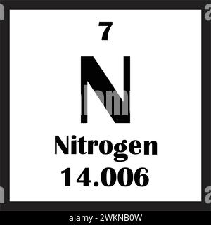 conception d'illustration vectorielle d'icône d'élément chimique d'azote Illustration de Vecteur