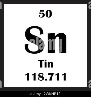 conception d'illustration vectorielle d'icône d'élément chimique d'étain Illustration de Vecteur