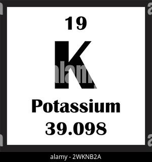 Conception d'illustration vectorielle d'icône d'élément chimique de potassium Illustration de Vecteur