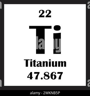 Conception d'illustration vectorielle d'icône d'élément chimique en titane Illustration de Vecteur