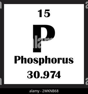 Conception d'illustration vectorielle d'icône d'élément chimique de phosphore Illustration de Vecteur