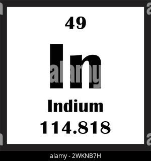Conception d'illustration vectorielle d'icône d'élément chimique d'indium Illustration de Vecteur