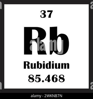 Conception d'illustration vectorielle d'icône d'élément chimique de rubidium Illustration de Vecteur