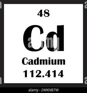 Conception d'illustration vectorielle d'icône d'élément chimique de cadmium Illustration de Vecteur