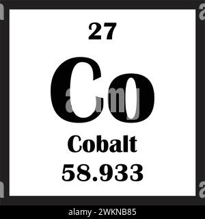 Conception d'illustration vectorielle d'icône d'élément chimique cobalt Illustration de Vecteur