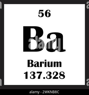 Conception d'illustration vectorielle d'icône d'élément chimique de baryum Illustration de Vecteur