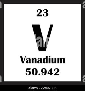 Conception d'illustration vectorielle d'icône d'élément chimique de vanadium Illustration de Vecteur