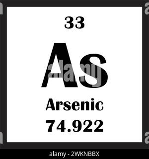 Conception d'illustration vectorielle d'icône d'élément chimique d'arsenic Illustration de Vecteur