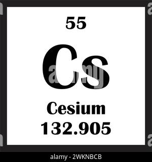 Conception d'illustration vectorielle d'icône d'élément chimique de césium Illustration de Vecteur