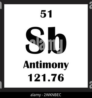 Conception d'illustration vectorielle d'icône d'élément chimique d'antimoine Illustration de Vecteur