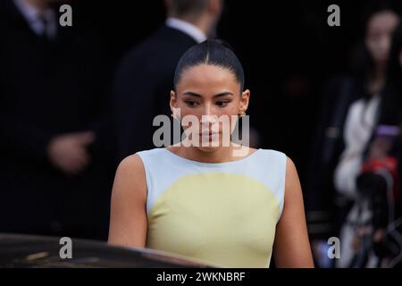 News - FENDI - Fw 24-25 - célébrités arrivées et Street style Cora Corre assiste au défilé Fendi pendant la Fashion week Fomenswear automne/hiver 2024 - 2025 le 21 février 2024 à Milan, Italie. Photo : Cinzia Camela. Milan via Solari Italie Copyright : xCinziaxCamelax/xLiveMediax LPN 1245464 Banque D'Images