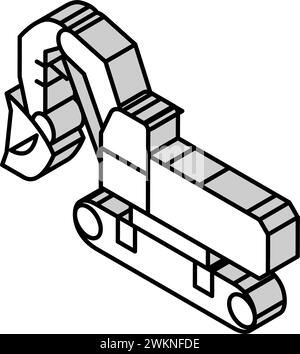 illustration vectorielle d'icône isométrique de véhicule de construction de pelle frontale Illustration de Vecteur